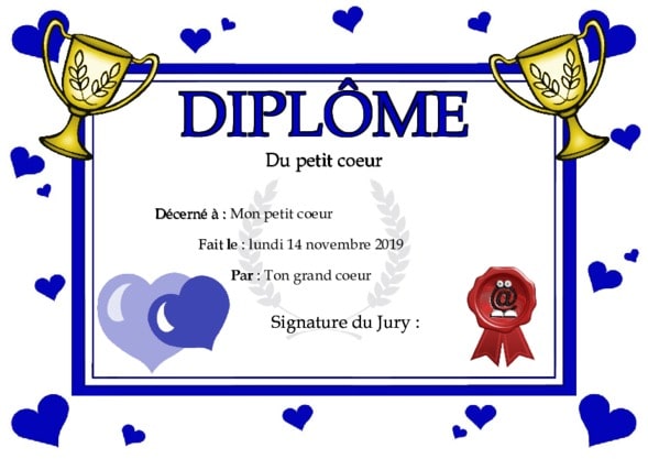 Un dipl�me pour votre amour