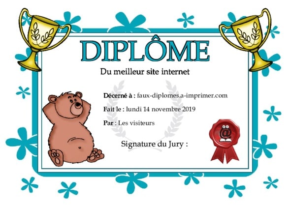 Un dipl�me pour un chouette petit gar�on