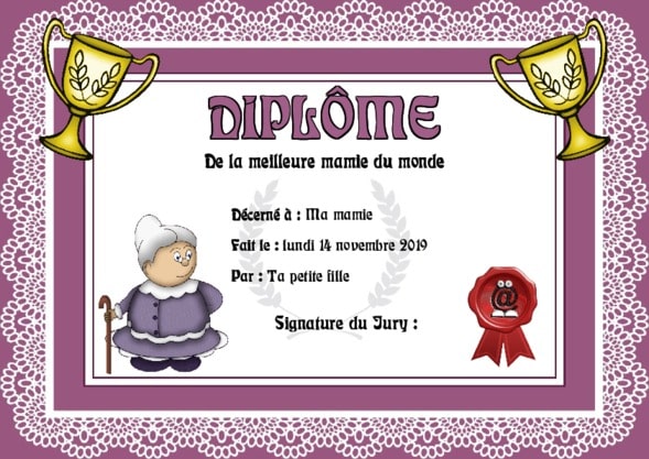 Un dipl�me pour votre mamie