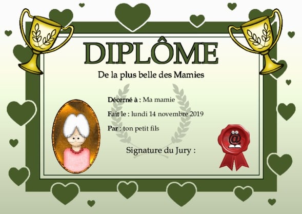 Un dipl�me pour sa mamie