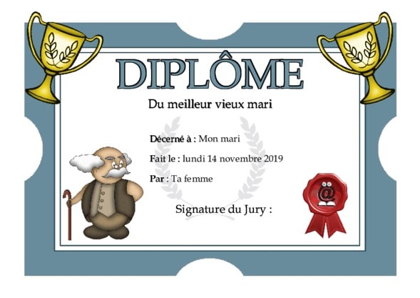 Un dipl�me pour votre papy
