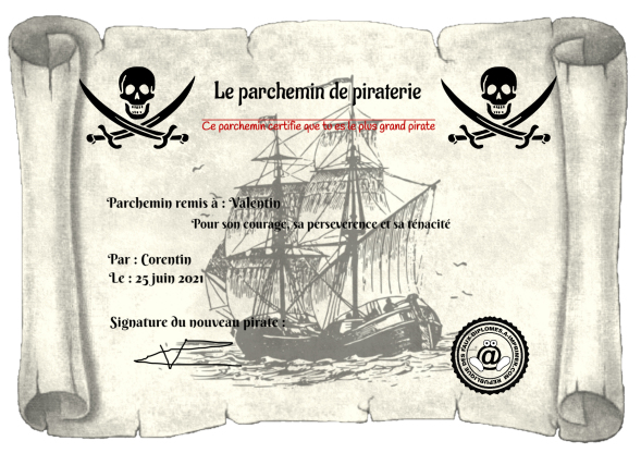 Un parchemin pour le plus grand pirate