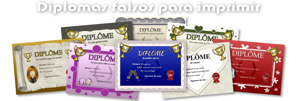 A presentation of several fake diplomas